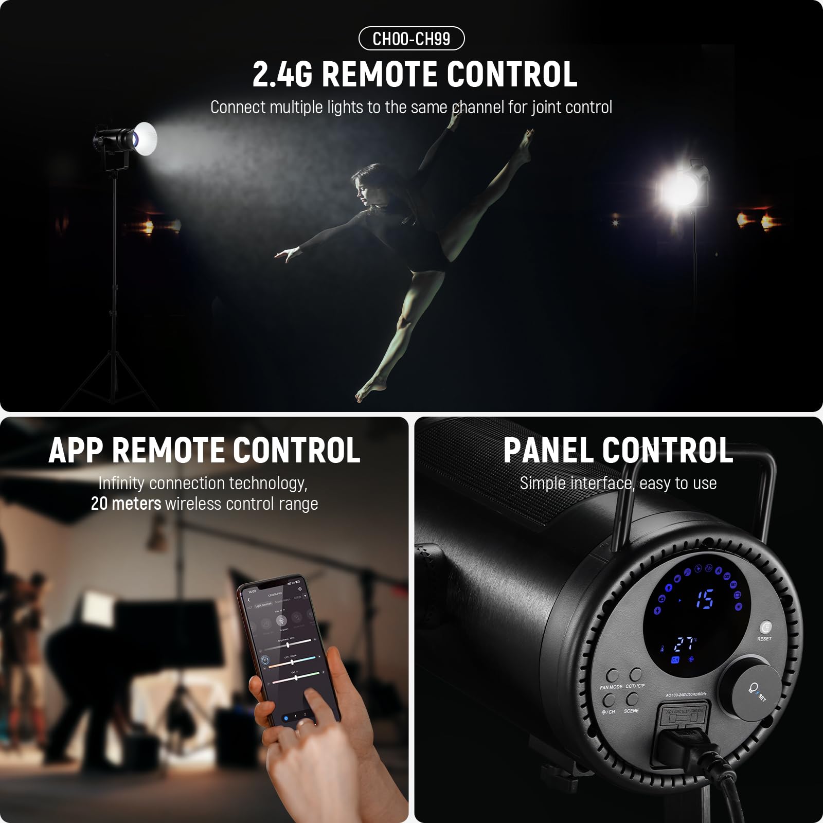 NEEWER CB200B PRO 210W COB LEDビデオライト Amazon.com : NEEWER CB200 210W LED Video Light with 2.4G/APP